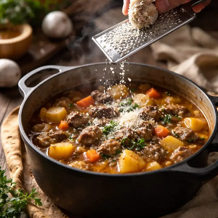 Recept za obaro s hrenom, ki ostane polna okusa in brez težke moke