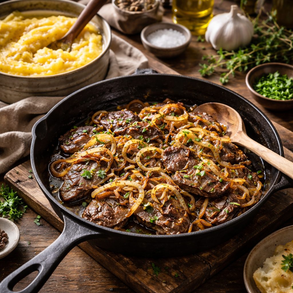 Recept za jetrca po tržaško, ki ostanejo mehka in polna okusa
