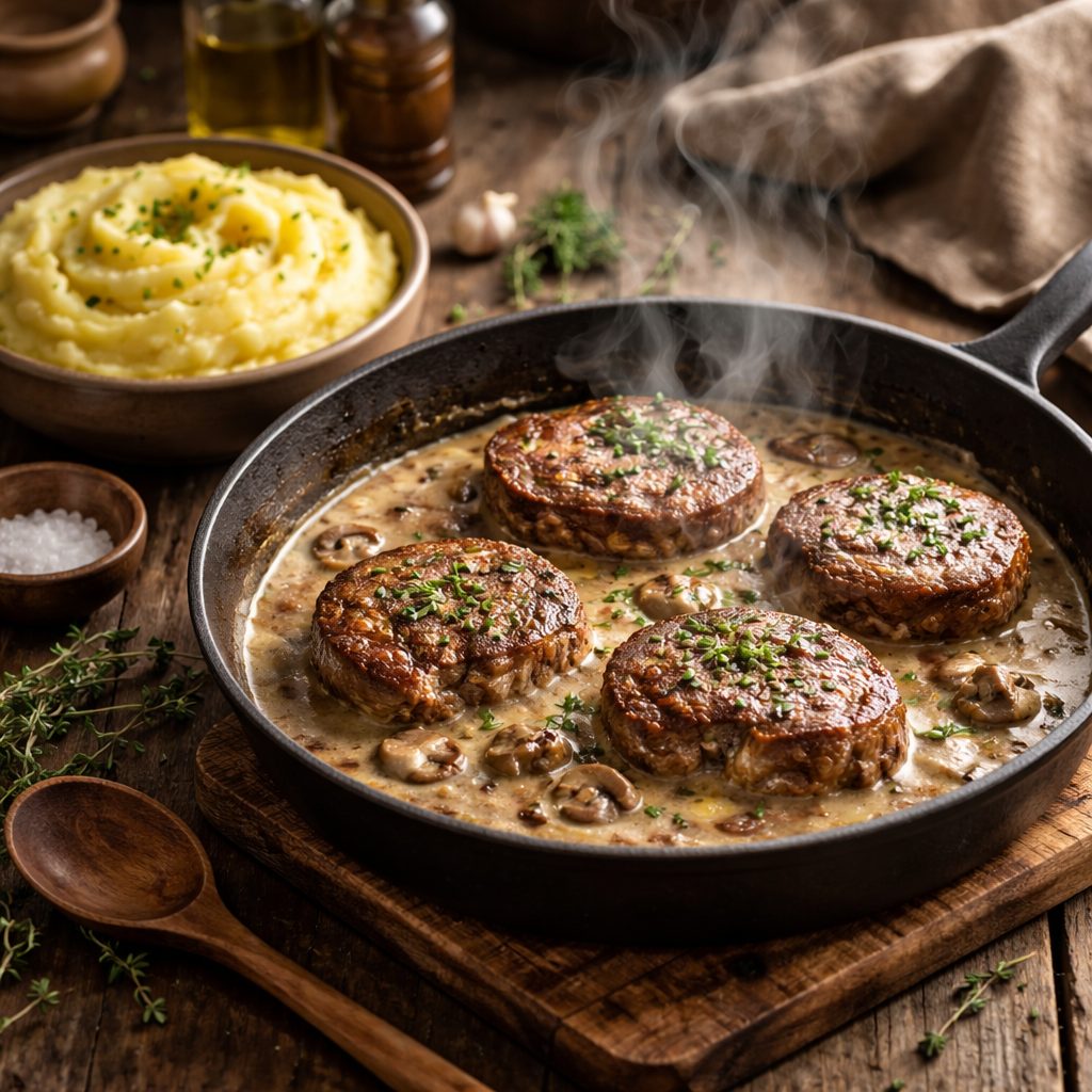 Recept za zrezke v smetanovi omaki, ki uspejo mehki, sočni in brez sesirjene omake