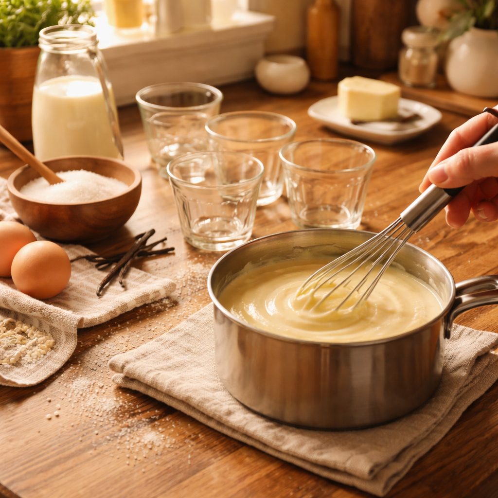 Recept za domači puding brez vrečke, ki uspe gladko, kremasto in brez grudic