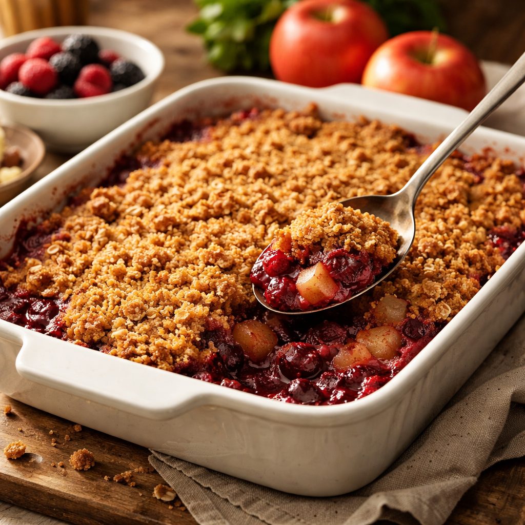 Recept za sadni crumble, ki uspe z res hrustljavim vrhom