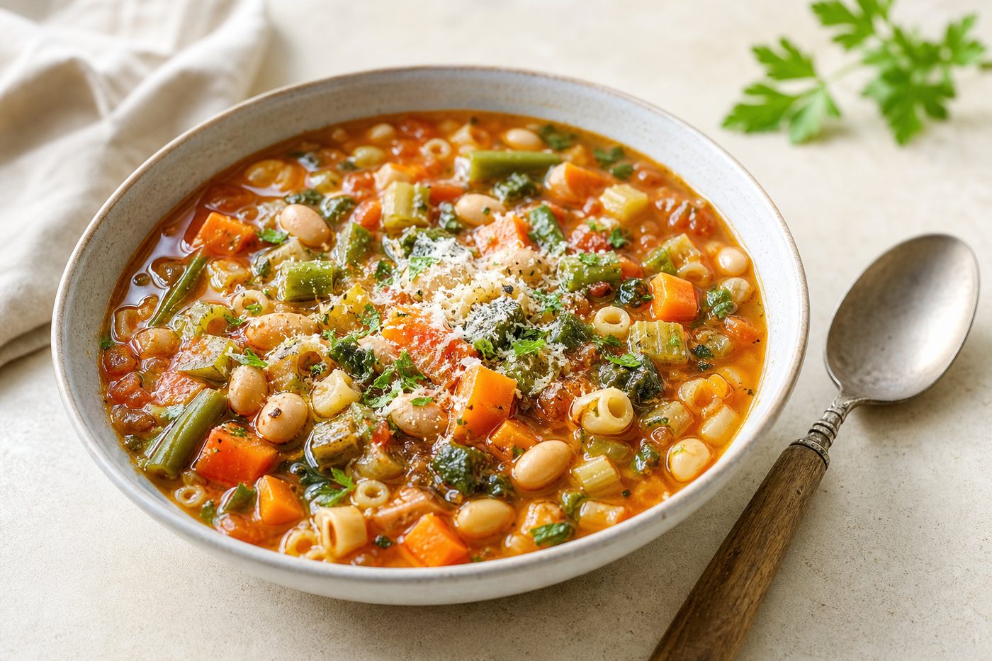 Minestrone: italijanska zelenjavna juha v 40 minutah